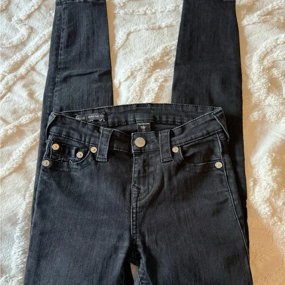 True Religion Halle Mid Rise Super Skinny Black Jeans - Picture 7 of 12